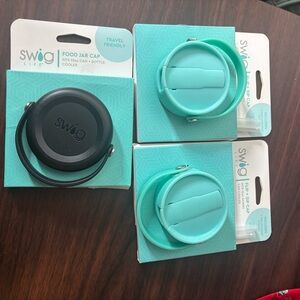 Swig Life Food Jar Cap Set in Black‎ and Teal